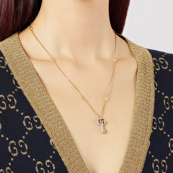 Gucci Women’s Double Key Necklace with Crystals - Picture 4 of 4